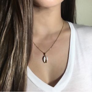 14k Gold Plated Cowrie Shell Boho Necklace